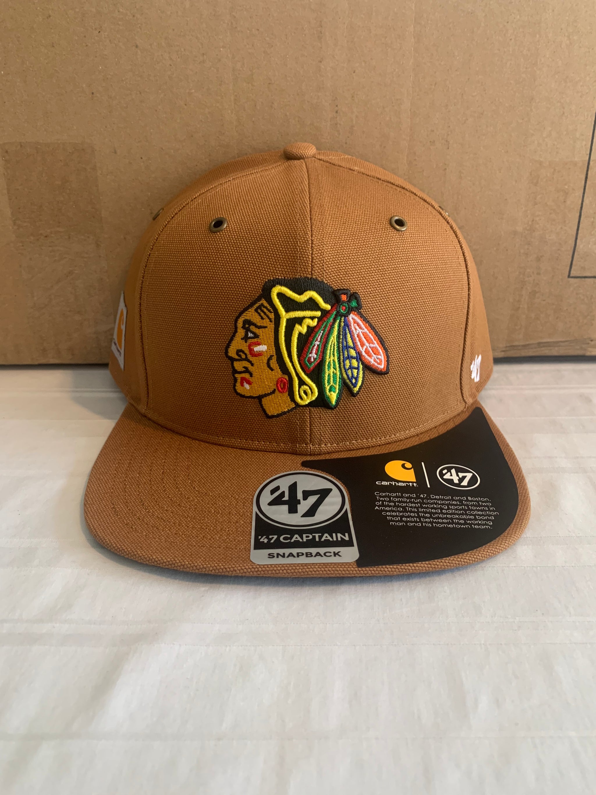 Chicago Blackhawks NHL 47 Brand Carhartt Captain Mens Brown Snapback Hat Casey s Sports Store