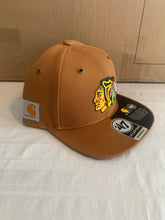 Load image into Gallery viewer, Chicago Blackhawks NHL &#39;47 Brand Carhartt Captain Mens Brown Snapback Hat - Casey&#39;s Sports Store
