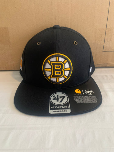 Boston Bruins NHL '47 Brand Carhartt Captain Mens Black Snapback Hat - Casey's Sports Store