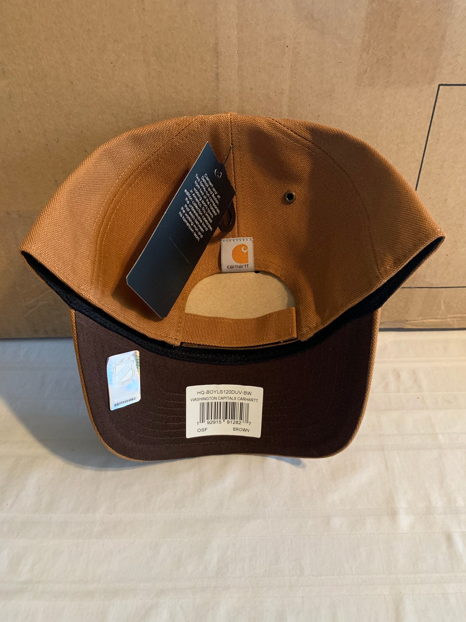 Men's Boston Bruins Carhartt x '47 Brown MVP Logo Adjustable Hat