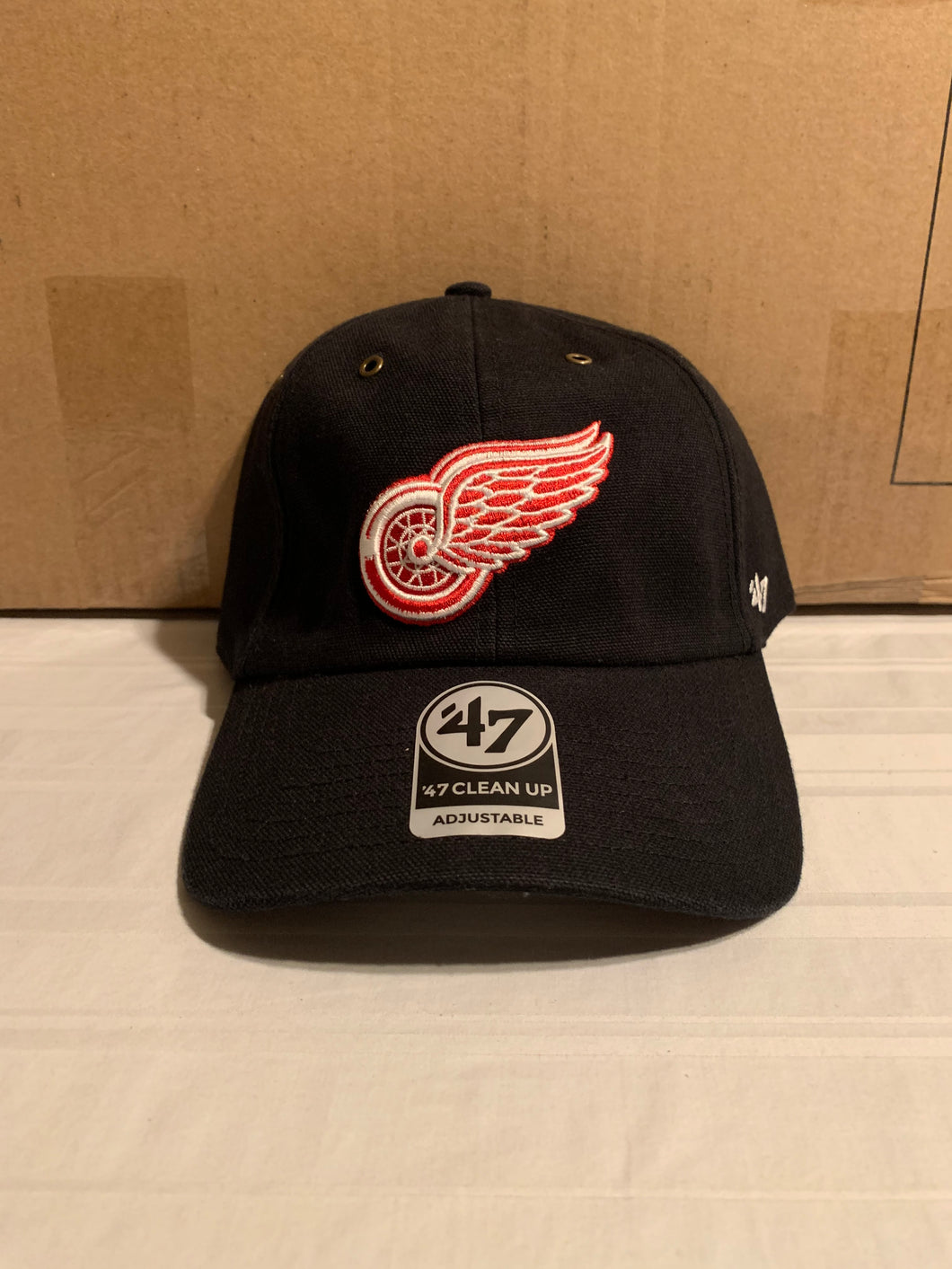 Detroit Red Wings NHL '47 Brand Carhartt Mens Black Clean Up Adjustable Hat - Casey's Sports Store