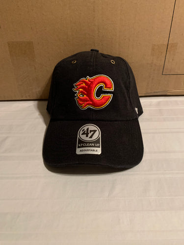 Calgary Flames NHL '47 Brand Carhartt Mens Black Clean Up Adjustable Hat - Casey's Sports Store