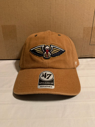 New Orleans Pelicans NBA '47 Brand Carhartt Mens Brown Clean Up Adjustable Hat - Casey's Sports Store