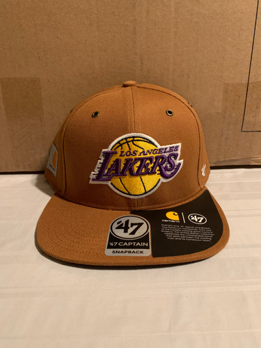 Los Angeles Lakers NBA '47 Brand Carhartt Mens Brown Captain Snapback Hat - Casey's Sports Store