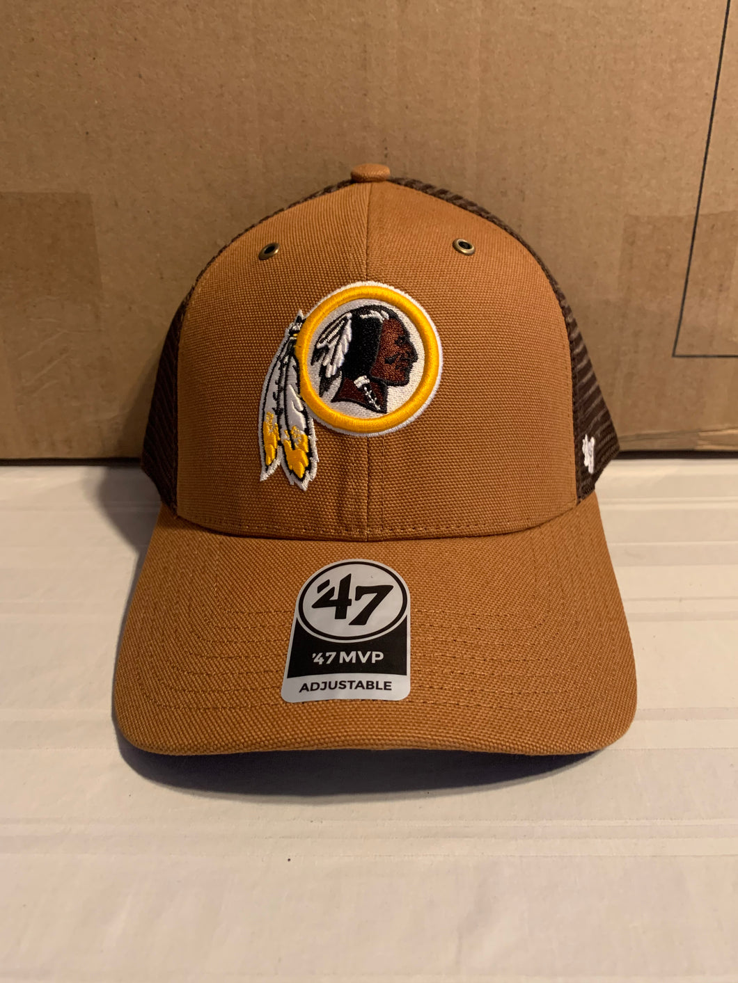 Washington Redskins NFL '47 Brand Carhartt Mens Brown Mesh MVP Adjustable Hat - Casey's Sports Store