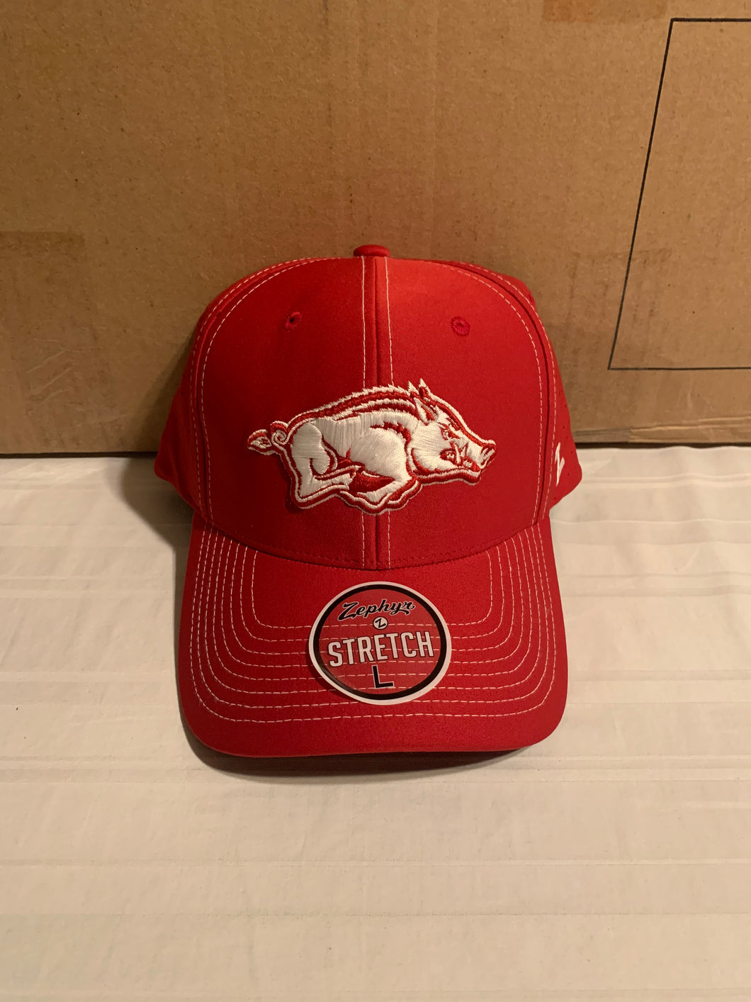 Arkansas Razorbacks NCAA Zephyr Stretch Fit One Size Red Hat Cap - Casey's Sports Store