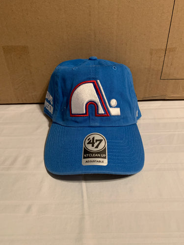 Quebec Nordiques Vintage NHL '47 Brand Blue Raz Clean Up Adjustable Hat - Casey's Sports Store