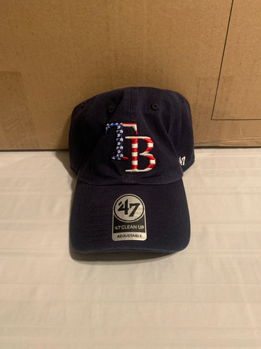 Tampa Bay Rays MLB '47 Brand Red White Blue Logo Adjustable Clean Up Hat Cap - Casey's Sports Store