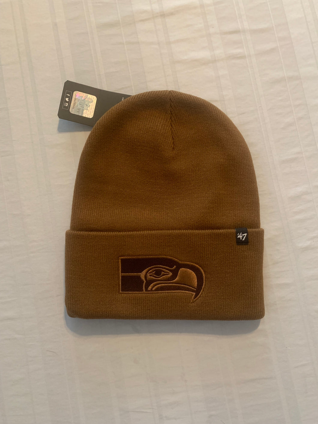 Seattle Seahawks Legacy NFL '47 Carhartt Mens Brown Cuff Knit Beanie Hat - Casey's Sports Store