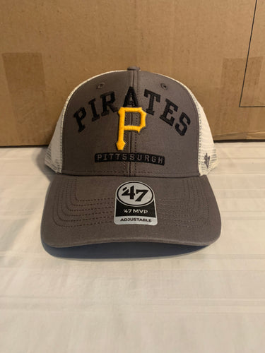 Pittsburgh Pirates MLB '47 Brand Gray MVP One Size Adjustable Mesh Hat - Casey's Sports Store