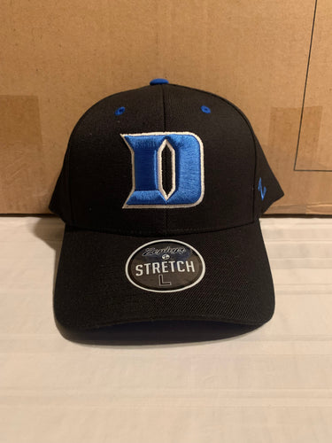Duke Blue Devils NCAA Zephyr Stretch Fit One Size Black Hat Cap - Casey's Sports Store