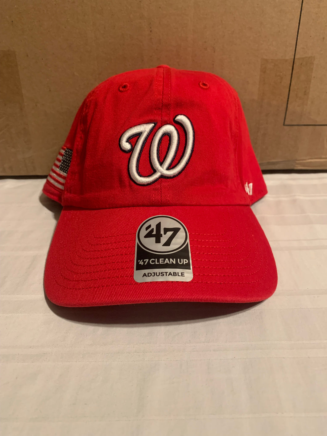 Washington Nationals MLB '47 Brand Red Clean Up Adjustable Hat Cap - Casey's Sports Store