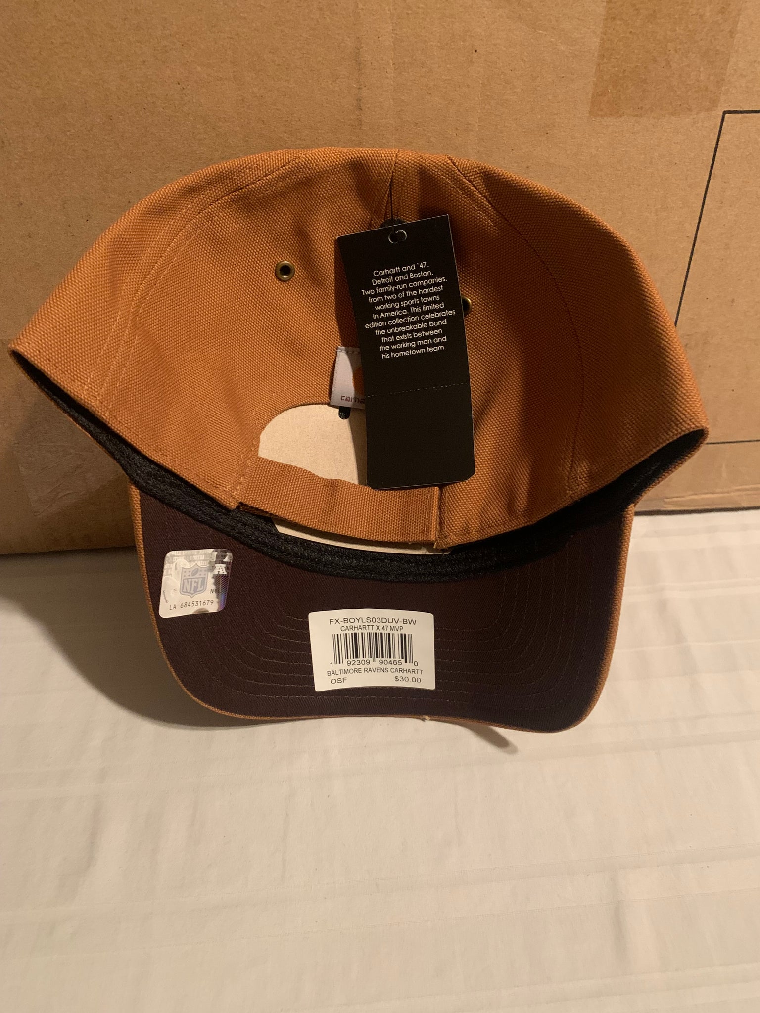 Men's Boston Bruins Carhartt x '47 Brown MVP Logo Adjustable Hat