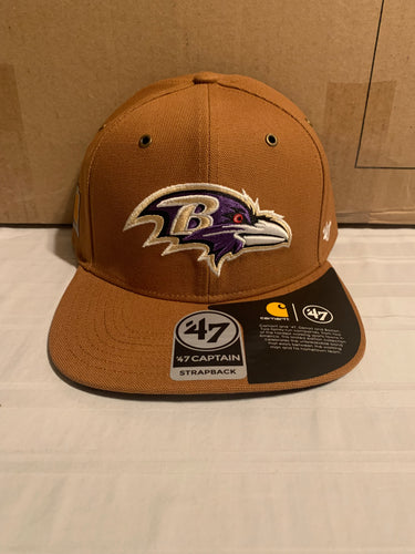 Baltimore Ravens NFL '47 Brand Carhartt Mens Brown Strapback Adjustable Hat - Casey's Sports Store