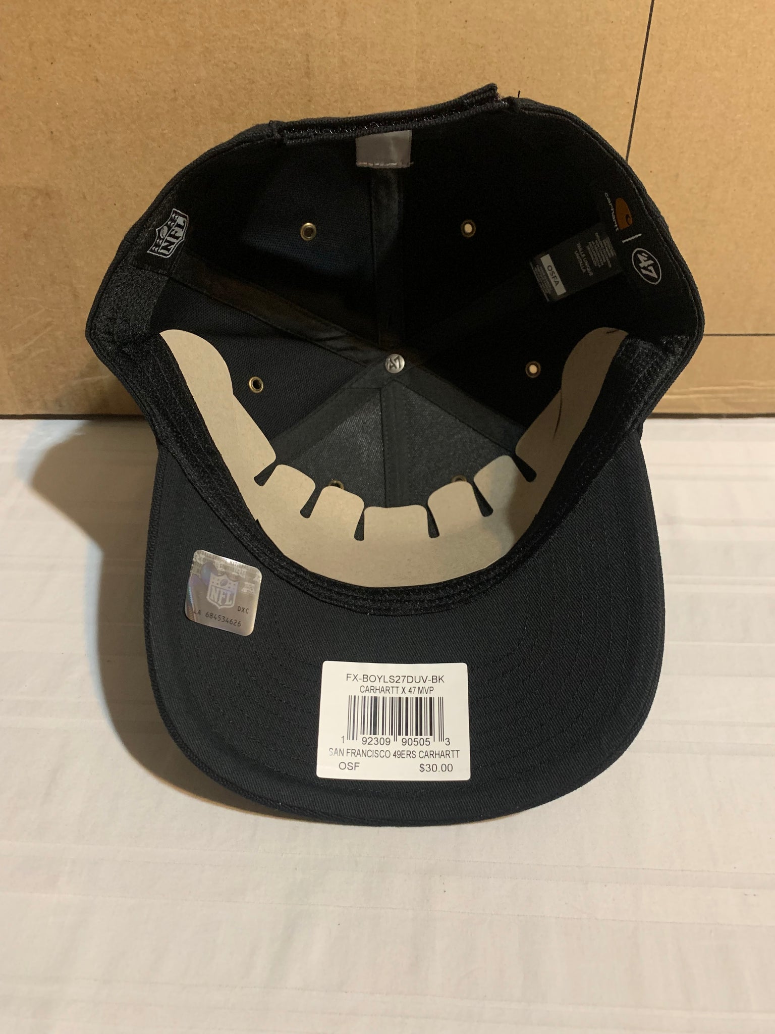 Men's Carhartt x '47 Black New Orleans Saints MVP Trucker Snapback Hat