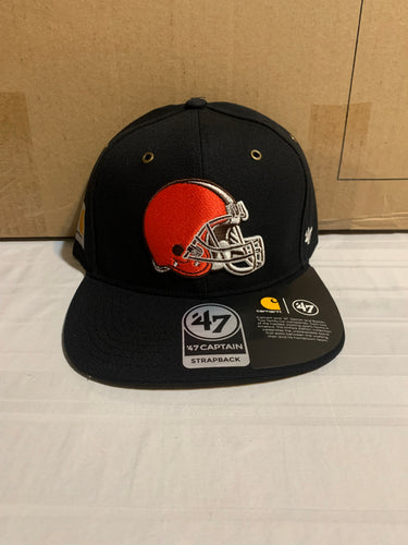 Cleveland Browns NFL '47 Brand Carhartt Mens Black Strapback Adjustable Hat - Casey's Sports Store