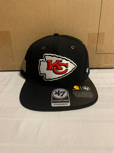 Kansas City Chiefs NFL '47 Brand Carhartt Mens Black Strapback Adjustable Hat - Casey's Sports Store