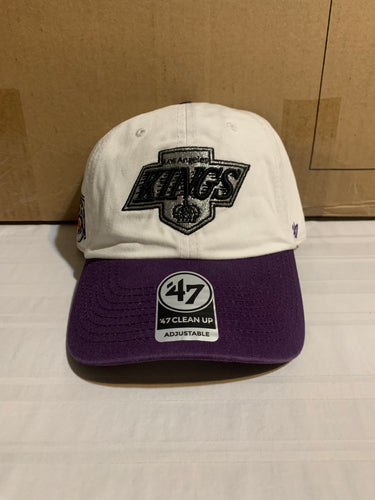 Los Angeles Kings Vintage NHL '47 Brand White Two Tone Clean Up Adjustable Hat - Casey's Sports Store