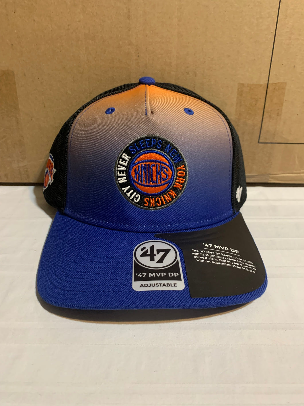 New York Knicks NBA '47 Brand Blue City Edition MVP Mesh Adjustable Snapback Hat - Casey's Sports Store