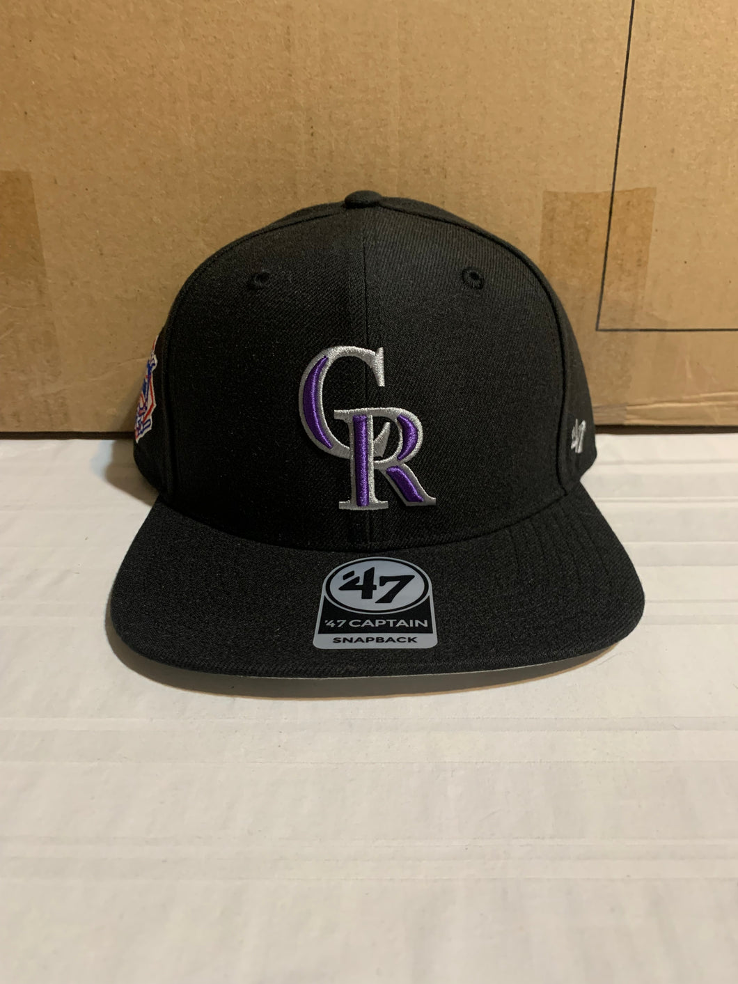 Colorado Rockies MLB '47 Brand Black Sure Shot Captain Snapback Hat - Casey's Sports Store