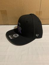 Load image into Gallery viewer, Colorado Rockies MLB &#39;47 Brand Black Sure Shot Captain Snapback Hat - Casey&#39;s Sports Store
