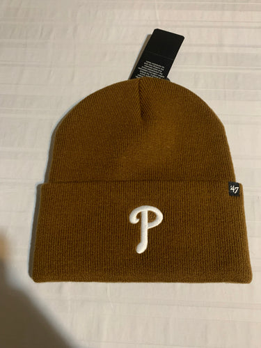 Philadelphia Phillies MLB '47 Carhartt Mens Brown Cuff Knit Beanie Hat - Casey's Sports Store