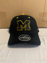 Load image into Gallery viewer, Michigan Wolverines NCAA Zephyr Black Stretch Fit One Size Hat Cap - Casey&#39;s Sports Store
