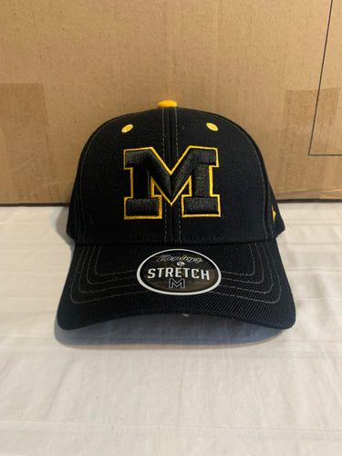Michigan Wolverines NCAA Zephyr Black Stretch Fit One Size Hat Cap - Casey's Sports Store