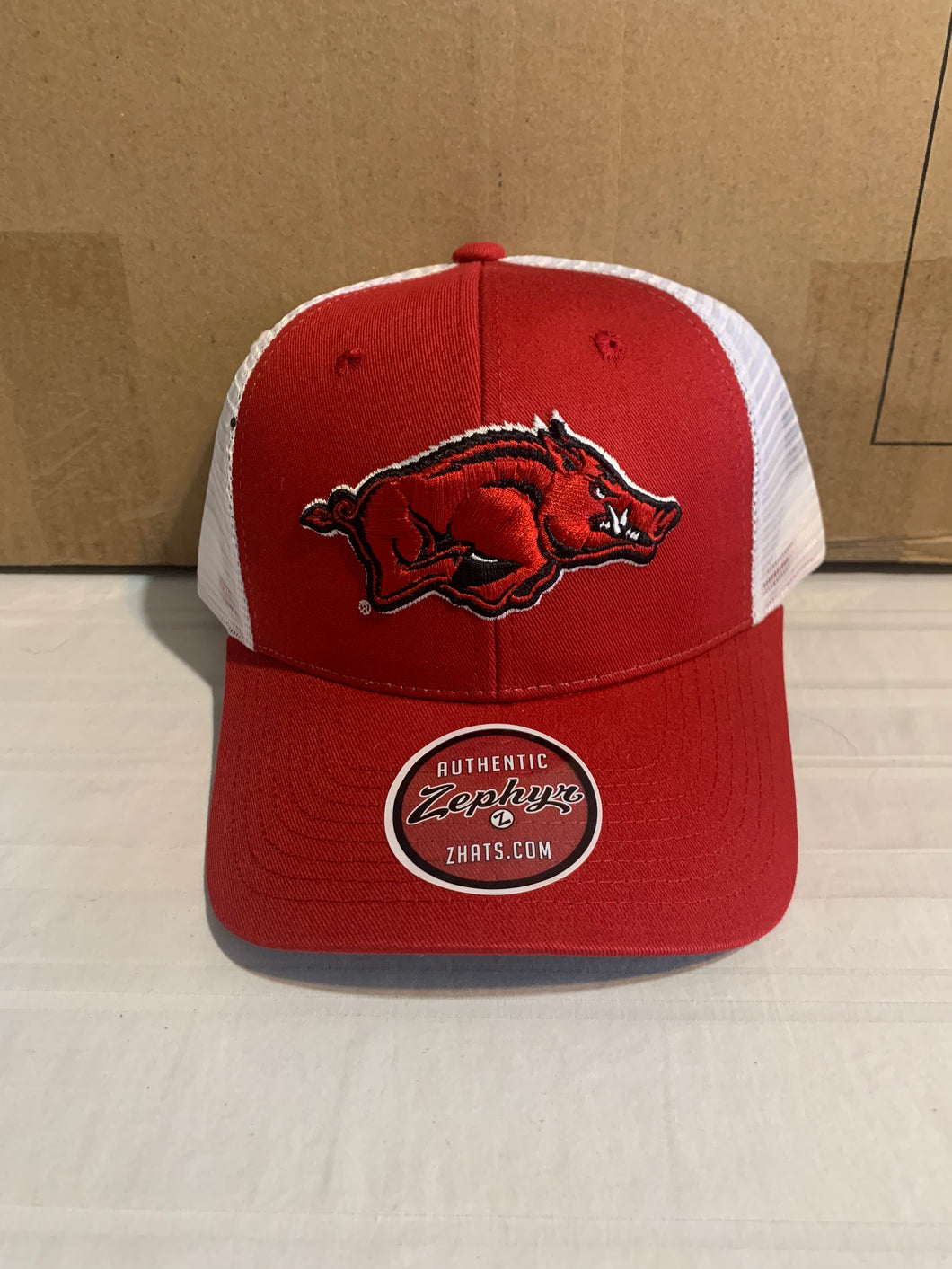 Arkansas Razorbacks NCAA Zephyr Red One Size Mesh Hat Cap - Casey's Sports Store
