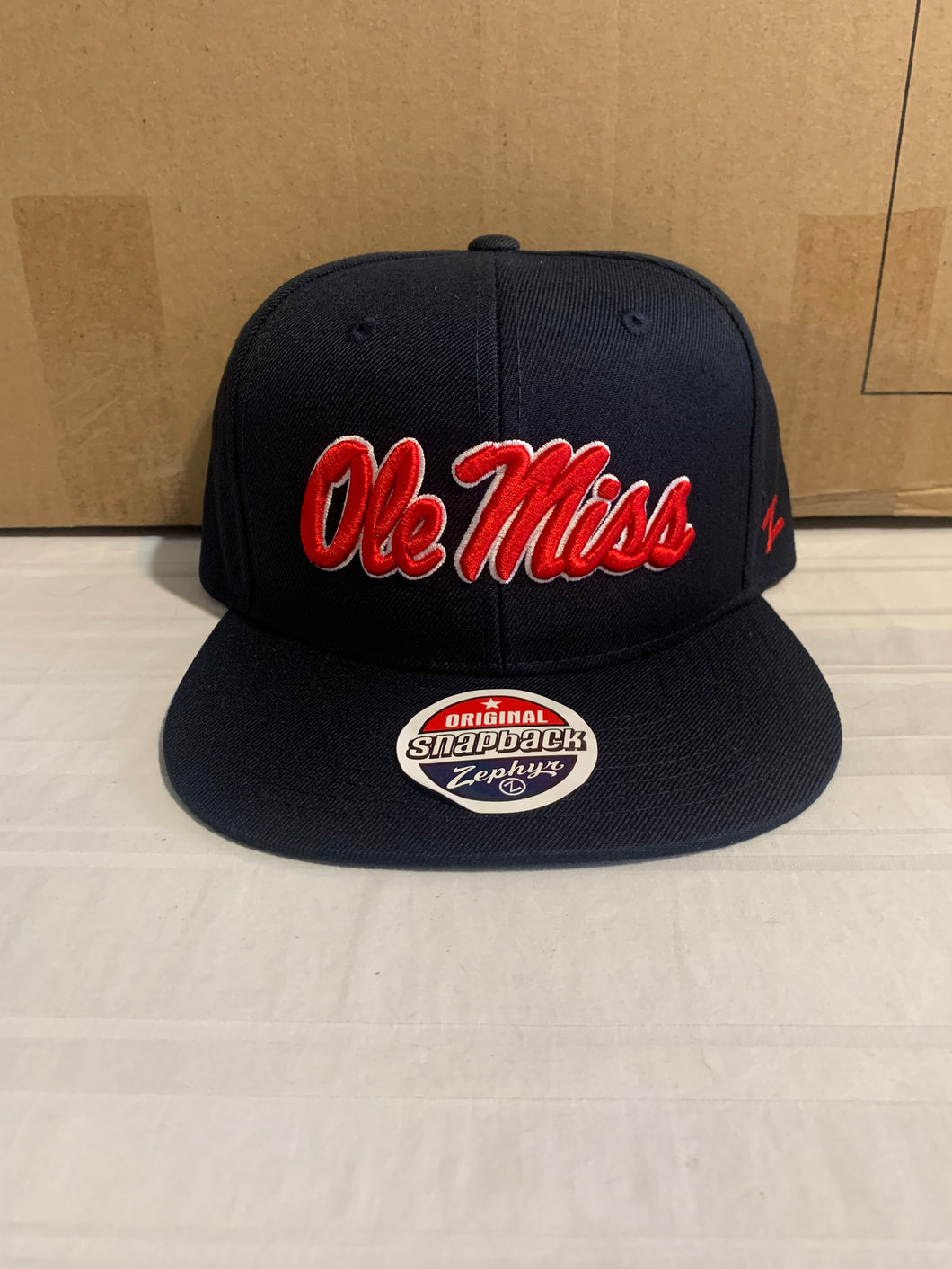 Ole Miss Rebels NCAA Zephyr One Size Snapback Blue Hat - Casey's Sports Store