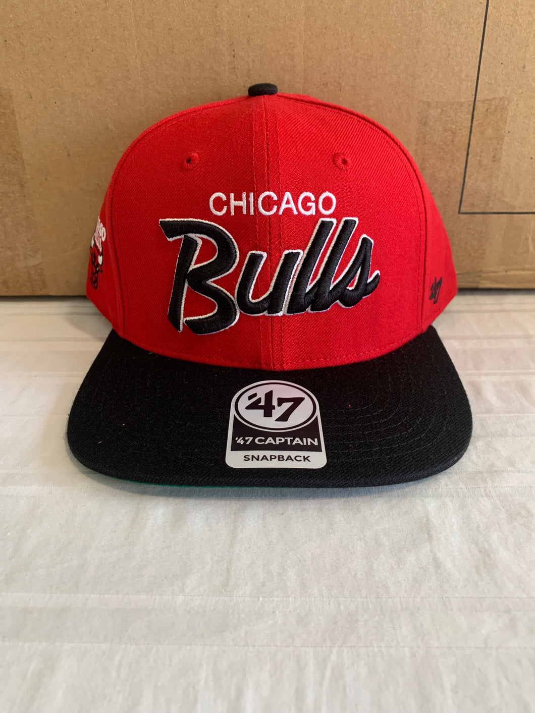 Chicago Bulls NBA '47 Brand Red Script Two Tone Captain Adjustable Snapback Hat - Casey's Sports Store