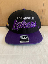 Load image into Gallery viewer, Los Angeles Lakers  NBA &#39;47 Brand Black Script Captain Adjustable Snapback Hat - Casey&#39;s Sports Store
