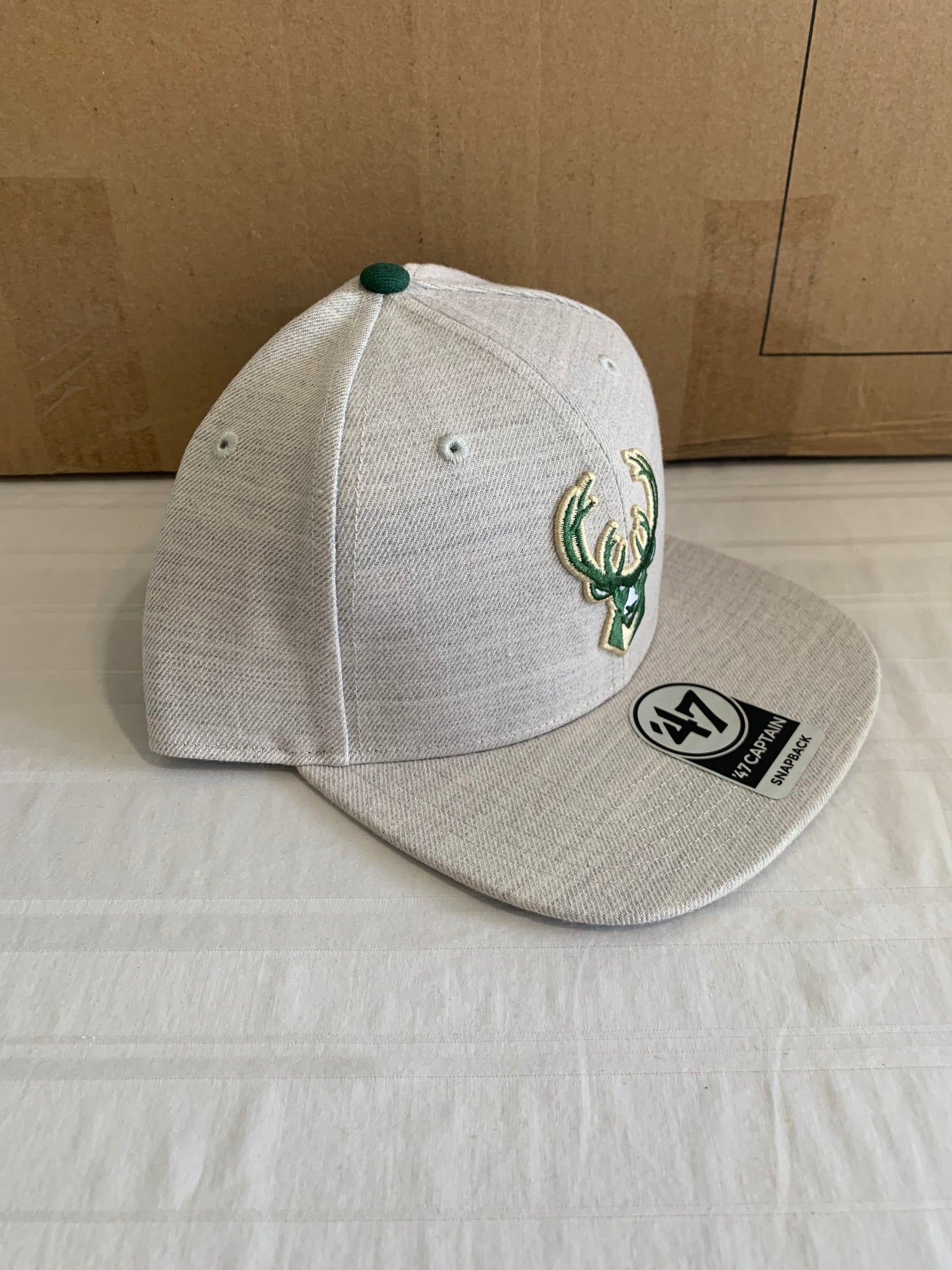Milwaukee Bucks NBA '47 Brand Gray Boreland Captain Adjustable Snapback Hat