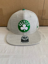 Load image into Gallery viewer, Boston Celtics NBA &#39;47 Brand Gray Boreland Captain Adjustable Snapback Hat - Casey&#39;s Sports Store
