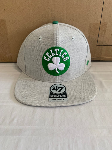Boston Celtics NBA '47 Brand Gray Boreland Captain Adjustable Snapback Hat - Casey's Sports Store