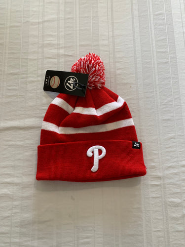 Philadelphia Phillies MLB '47 Brand Red Winter Beanie Knit Ski Cap Hat - Casey's Sports Store