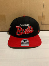 Load image into Gallery viewer, Chicago Bulls NBA &#39;47 Brand Black Two Tone Script Adjustable Snapback Hat - Casey&#39;s Sports Store
