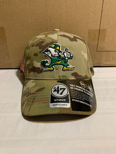 Notre Dame Fighting Irish NCAA '47 Brand Camo OHT Strapback One Size Hat - Casey's Sports Store