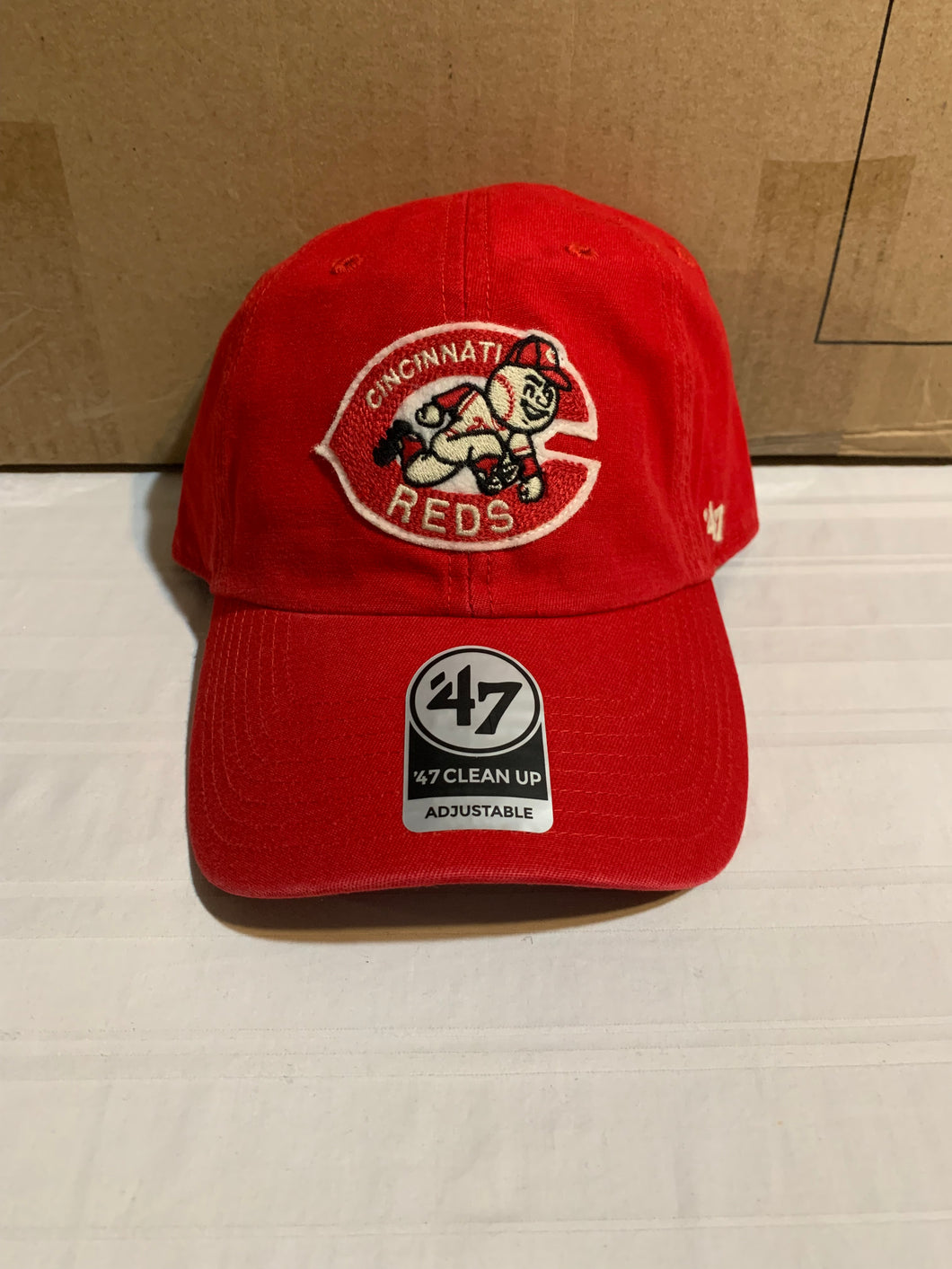 Cincinnati Reds Throwback MLB '47 Brand Red Clean Up One Size Adjustable Hat - Casey's Sports Store