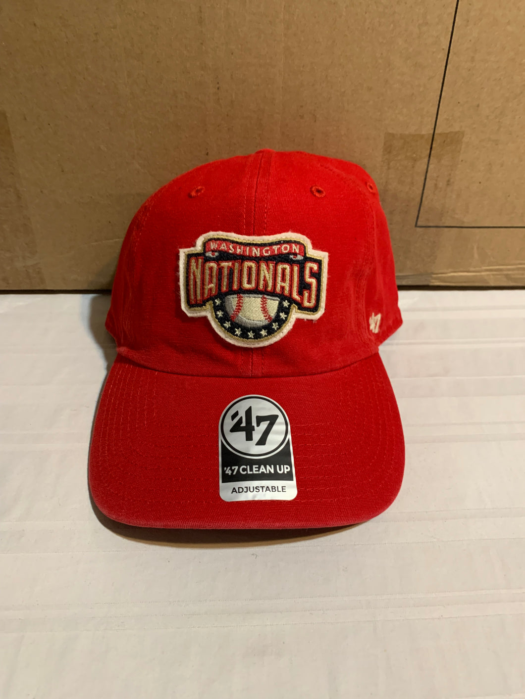 Washington Nationals Throwback MLB '47 Brand Red Clean Up Adjustable Hat - Casey's Sports Store