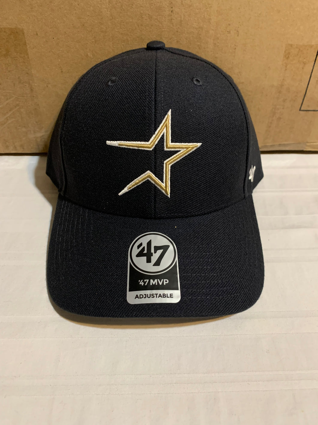 Houston Astros Throwback MLB '47 Brand Black MVP One Size Adjustable Hat - Casey's Sports Store