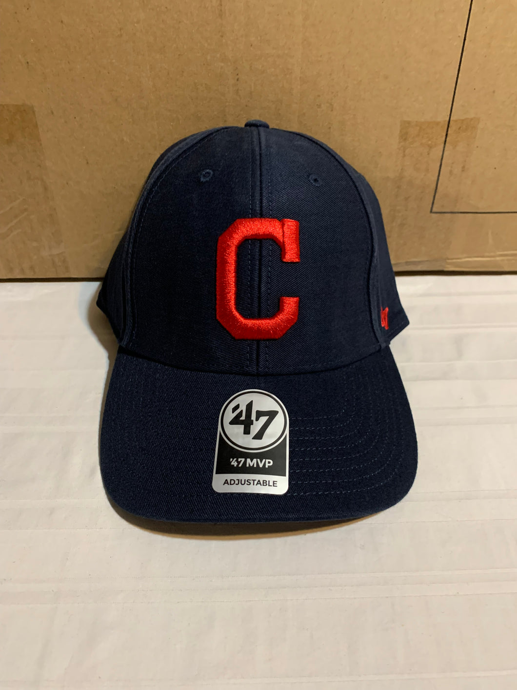 Cleveland Indians MLB '47 Brand Navy Blue MVP One Size Adjustable Hat - Casey's Sports Store