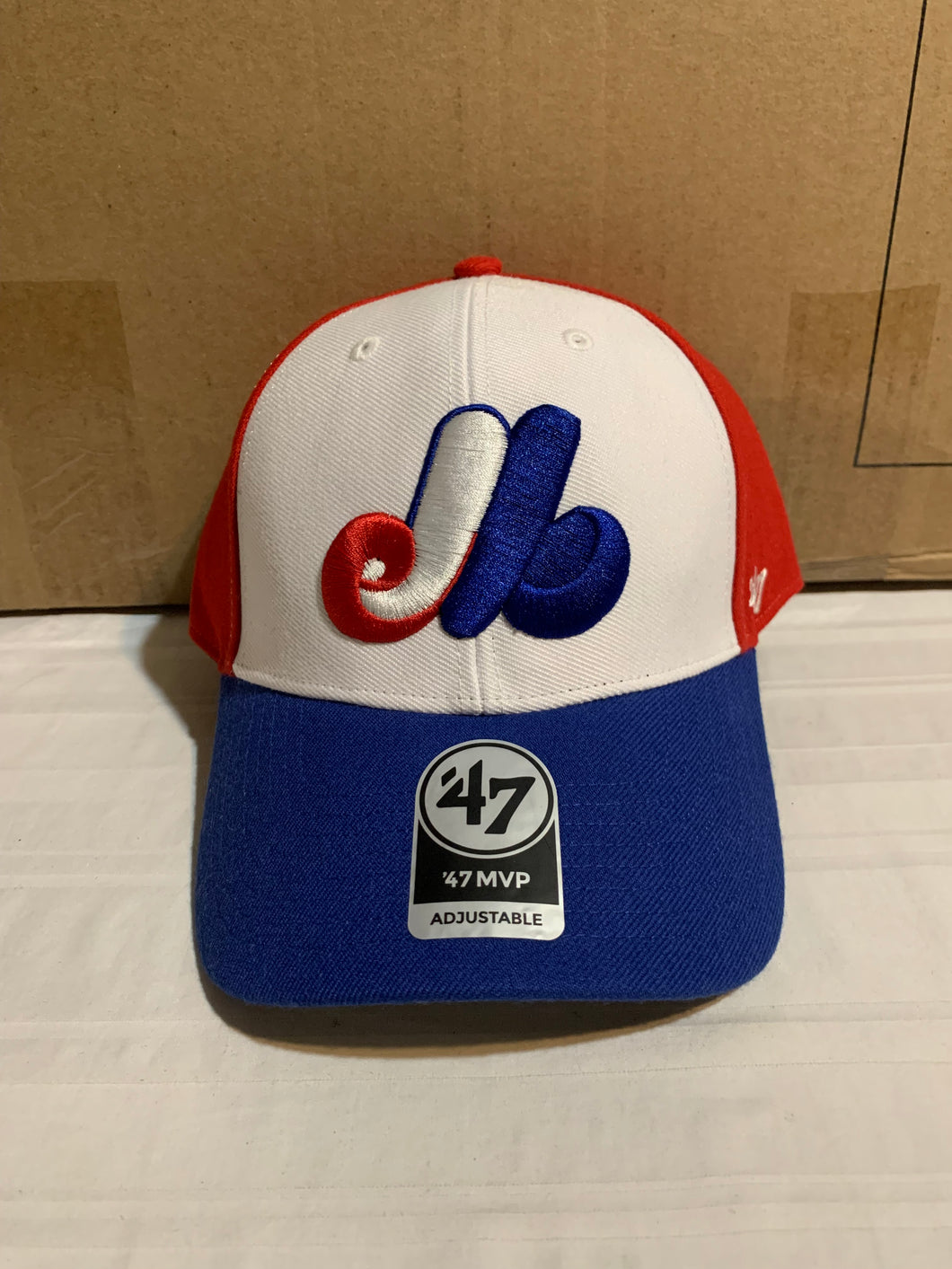 Montreal Expos Throwback MLB '47 Brand White MVP One Size Adjustable Hat - Casey's Sports Store