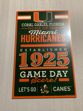 Load image into Gallery viewer, Miami Hurricanes 17&quot; x 11&quot; Wood Decorative Indoor Sign Wincraft - Casey&#39;s Sports Store
