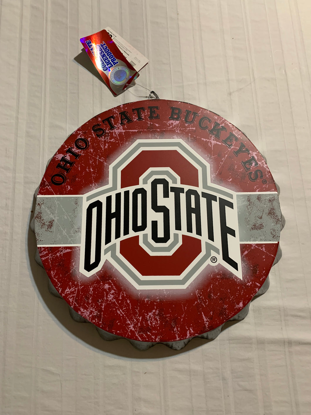 Ohio State Buckeyes NCAA Wall Bottle Cap Sign 13” Forever Collectibles - Casey's Sports Store