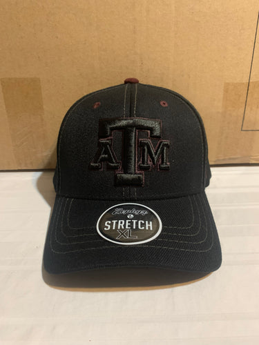 Texas A&M Aggies NCAA Zephyr Black One Size Stretch Fit Hat Cap - Casey's Sports Store