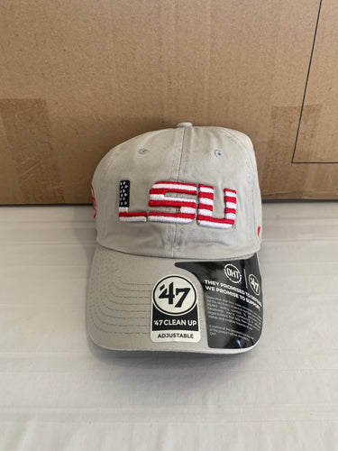 LSU Tigers NCAA '47 Brand OHT Gray Red/White/Blue Fill Clean Up Adjustable Hat - Casey's Sports Store