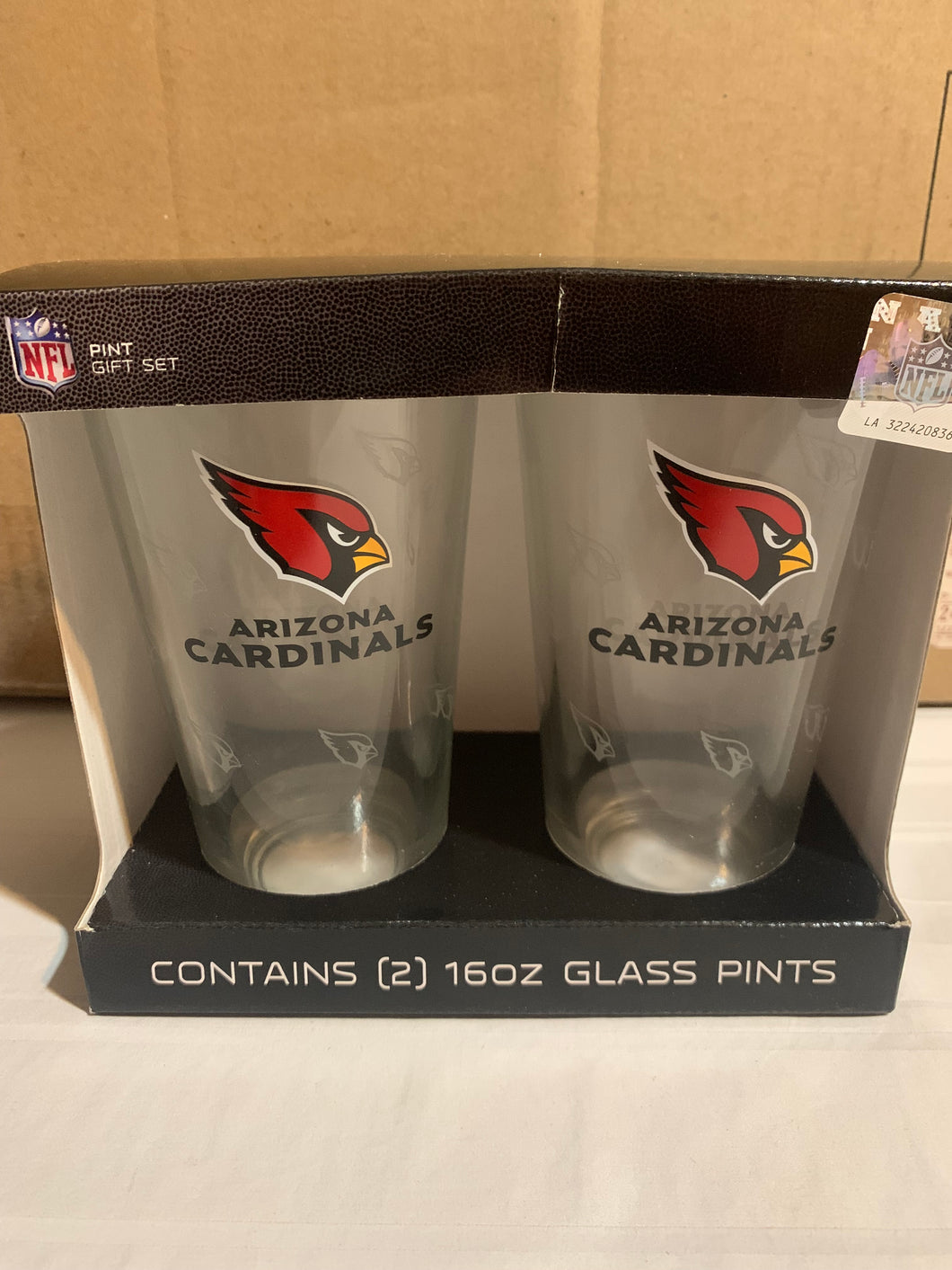 Arizona Cardinals NFL Set of 16oz Pint Glass Cup Mug Boelter Brands - Casey's Sports Store