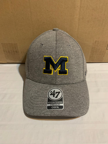 Michigan Wolverines NCAA '47 Brand Grey Flex Contender One Size Stretch Fit Hat - Casey's Sports Store