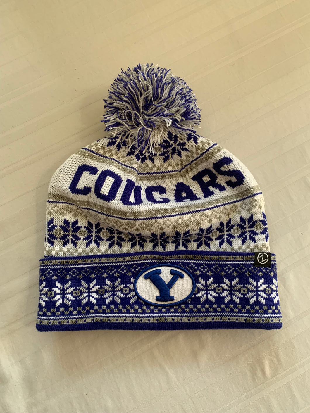 BYU Cougars NCAA Zephyr Blue Winter Beanie Knit Ski Cap Hat - Casey's Sports Store